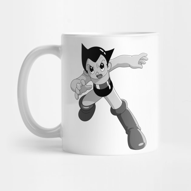 Astro Boy, Fighting Stance Ver. (Grayscale) by VioletLilithArt